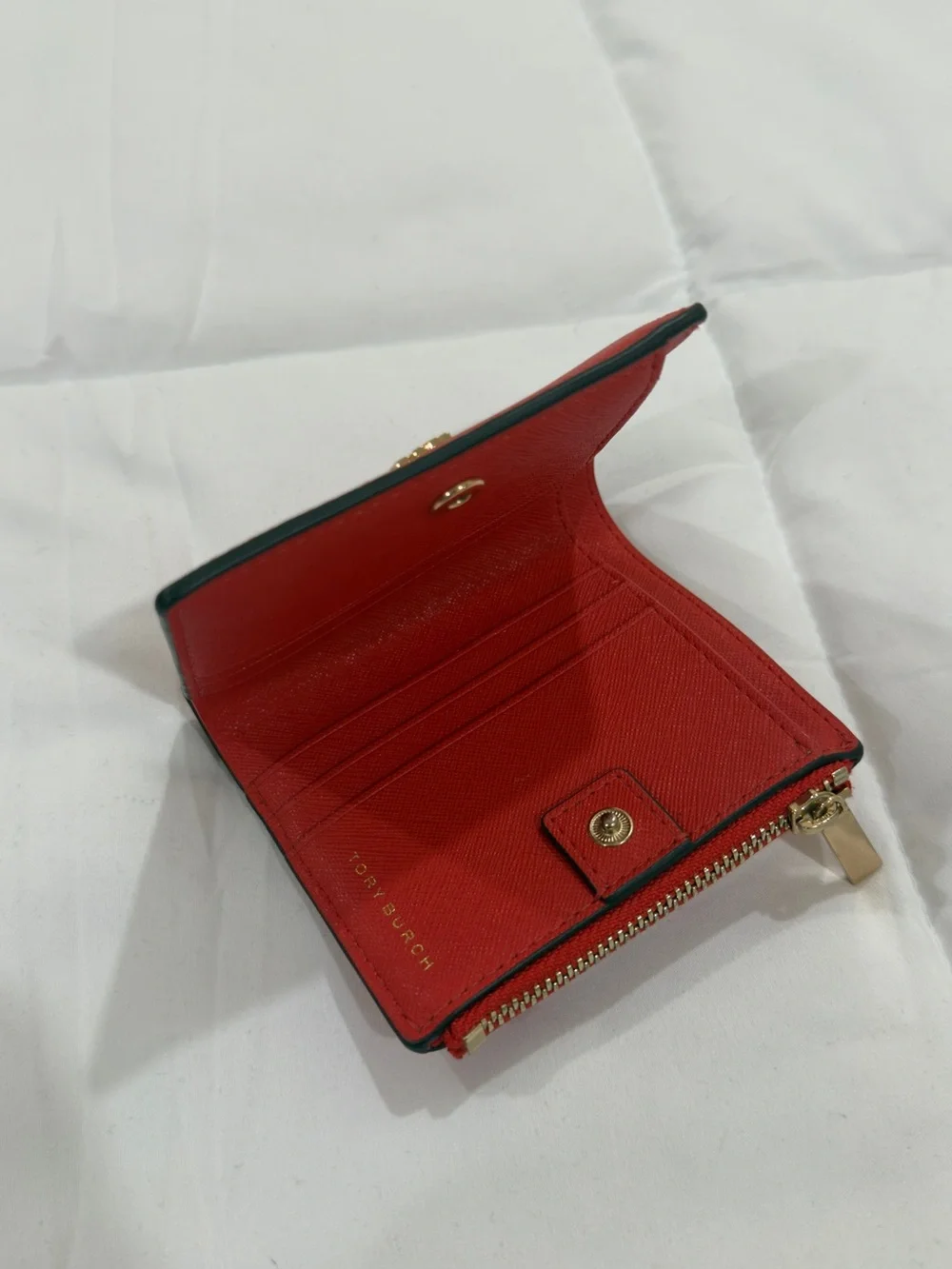 Tory Burch Red Orange Mini Satchel with Wallet